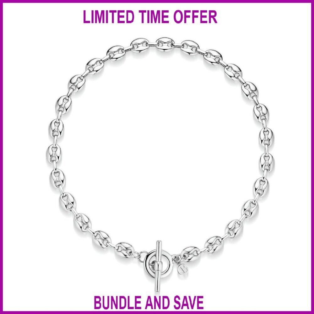 18K Gold Plated Four Leaf Clover Pendant Necklace with CZ & Link Chain